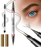 Microblading Eyebrow Pencil - Gifts for Women Girls Eyebrow Pen Magical 2-in-1 Dual-Ended Eye Brow Pencils for Women with 2-Fork