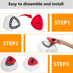 12Pack Spin Mop Replacement Heads,100% Microfiber Mop Head Replacement Compatible with Triangle Spin Mop, 360 Degree Spin Mop Re