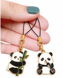 ONCRO Pack of 2 Cute Cut out panda pendant phone charms aesthetic for girls women backpack hanging keychain key ring gold access