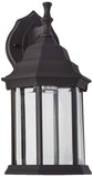 Westinghouse 6783100 One-Light, Textured Black Finish on Cast Aluminum with Clear Beveled Glass Panels Exterior Wall Lantern