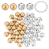 PH PandaHall 60pcs Alloy Baseball Beads 10mm Gold Silver Baseball Charms Unique Sports Beads for DIY Crafts Bracelets Necklaces 