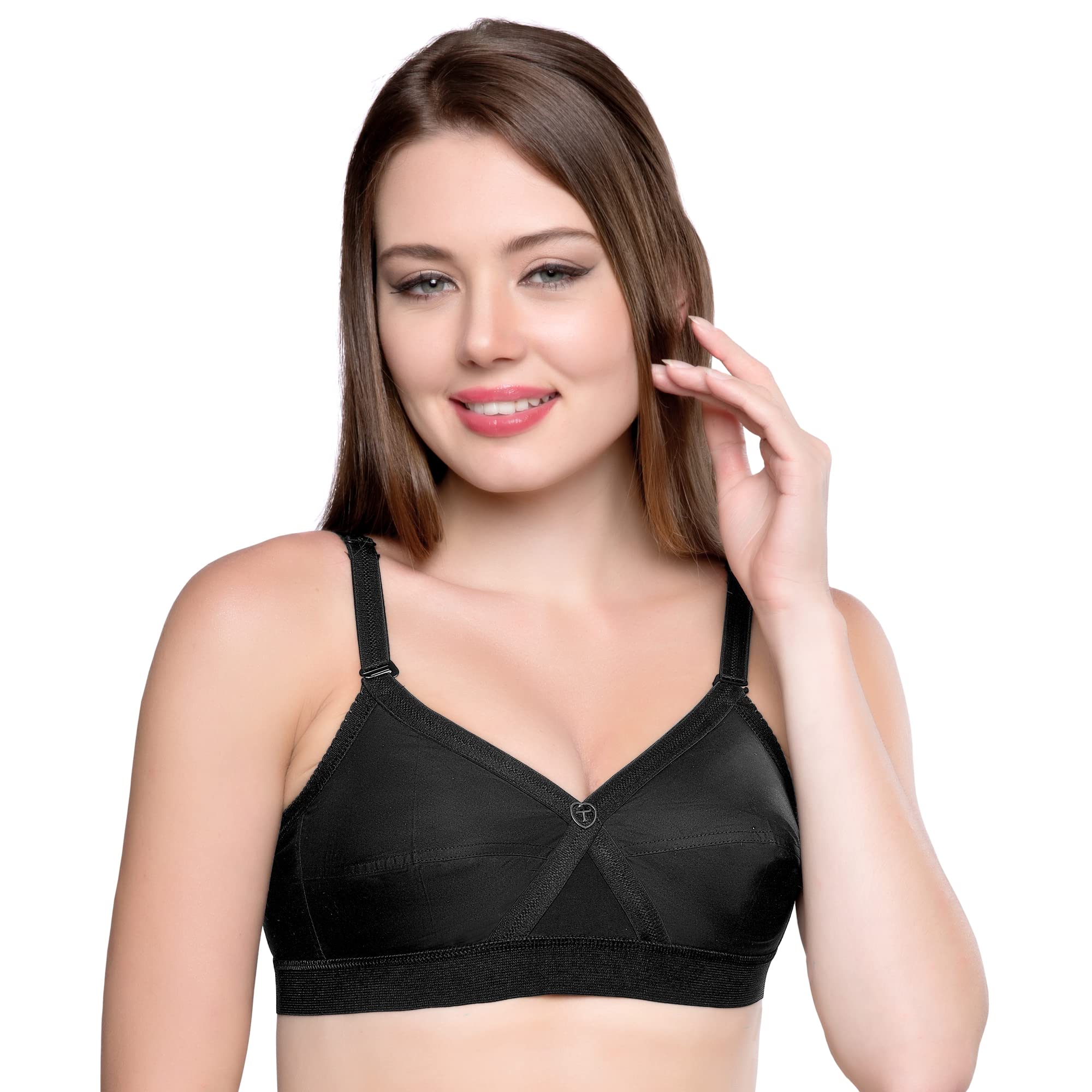 Trylo Women'S Non-Wired Bra (Krutika Plain_Black_40H),BLACK,40,B07Y3WQRDJ