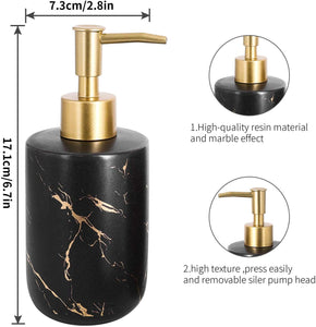 Qulable Black Bathroom Accessories Set Complete, 4 Pcs Ceramic Bathroom Decorations Accessories Sets Includes Lotion Dispenser,
