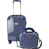 Chariot 2piece set Hardside Expandable Carry On Luggage With Matching Beauty Case (Dotty)