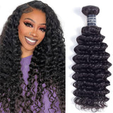 Amella Hair 8A Brazilian Deep Wave Bundle Human Hair (16inch,1 Bundle Only) 100% Unprocessed Virgin Wet and Wavy Deep Wave Curly