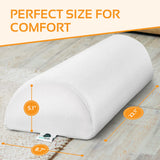 AllSett Health Large Half Moon Bolster Pillow for Legs, Knees, Lower Back and Head, Lumbar Support Pillow for Bed, Sleeping | Se