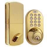 MiLocks TF02P Digital Deadbolt Door Lock with Electronic Keypad for Exterior Doors, Polished Brass