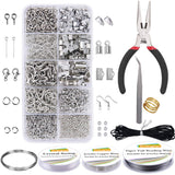 EuTengHao Jewelry Making Kit with Pliers, Wires, Jump Rings, Clasps, Cord and More for Jewelry DIY Crafts - Silver