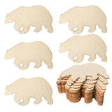 Bear Wooden Blank Grizzly Wood Wall Art Unfinished Ornaments for Christmas Wedding Birthday Party Thanksgiving Day Decoration 20