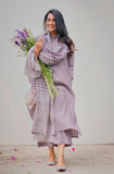Gosriki Women'S Rayon Blend Straight Printed Kurta With Pant & Dupatta (Purika Purple-Gs_M_Purple_Medium),Purple,,B0DJWDWHPV
