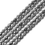 39CM/15.3Inches 8x10mm Natural Black Hematite Gemstone Skull Beads for Jewelry Making Halloween Charm Spacer Beads for Bracelets