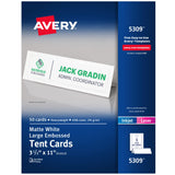 AVE5309 Large Embossed Tent Card