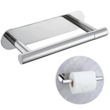 Self Adhesive Chrome Toilet Paper Holder, SUS304 Stainless Steel Toilet Roll Holder, Double Base Paper Towel Holder Wall Mount N