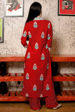 Anni Designer Women'S Rayon Viscose Printed Straight Kurta With Pant & Dupatta (Belagavi Red-Vks01_5Xl_Red_Xxxxx-Large),Red,5XL,Rayon,Casual,