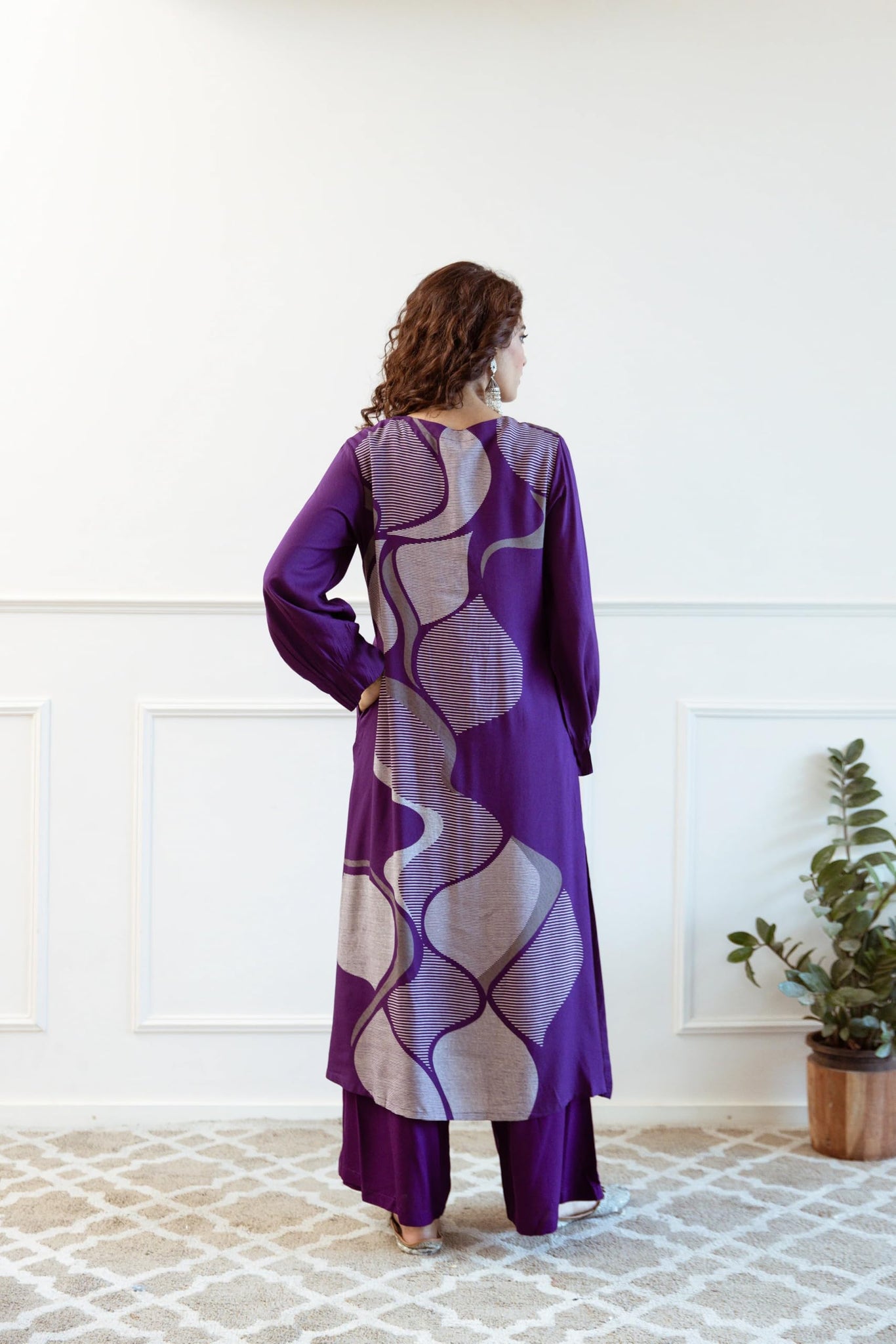 Anni Designer Women'S Rayon Blend Straight Printed Kurta With Palazzo (Dakshayini Begani_Xxl_Begani_Xx-Large),Begani,2XL,Rayon Blend,Regular,