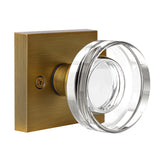 naubea Antique Brass Door Knobs Glass Door Knobs Interior Passage Door Knob Crystal Interior Door Knob for Closet and Hallway