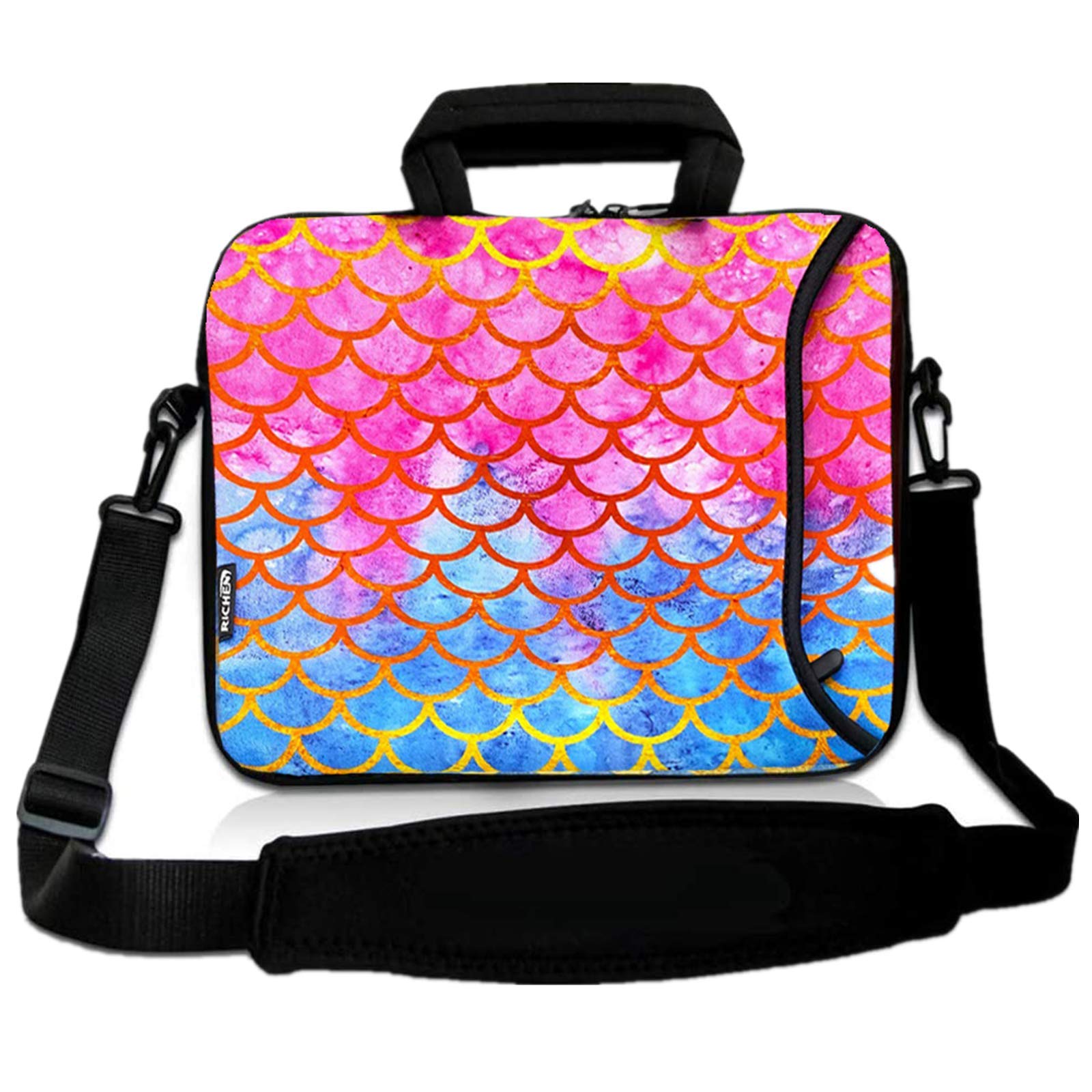RICHEN 14 15 15.4 15.6 inch Laptop Shoulder Bag Notebook Handle Sleeve Neoprene Soft Carrying Travel Case with Accessories Pocke