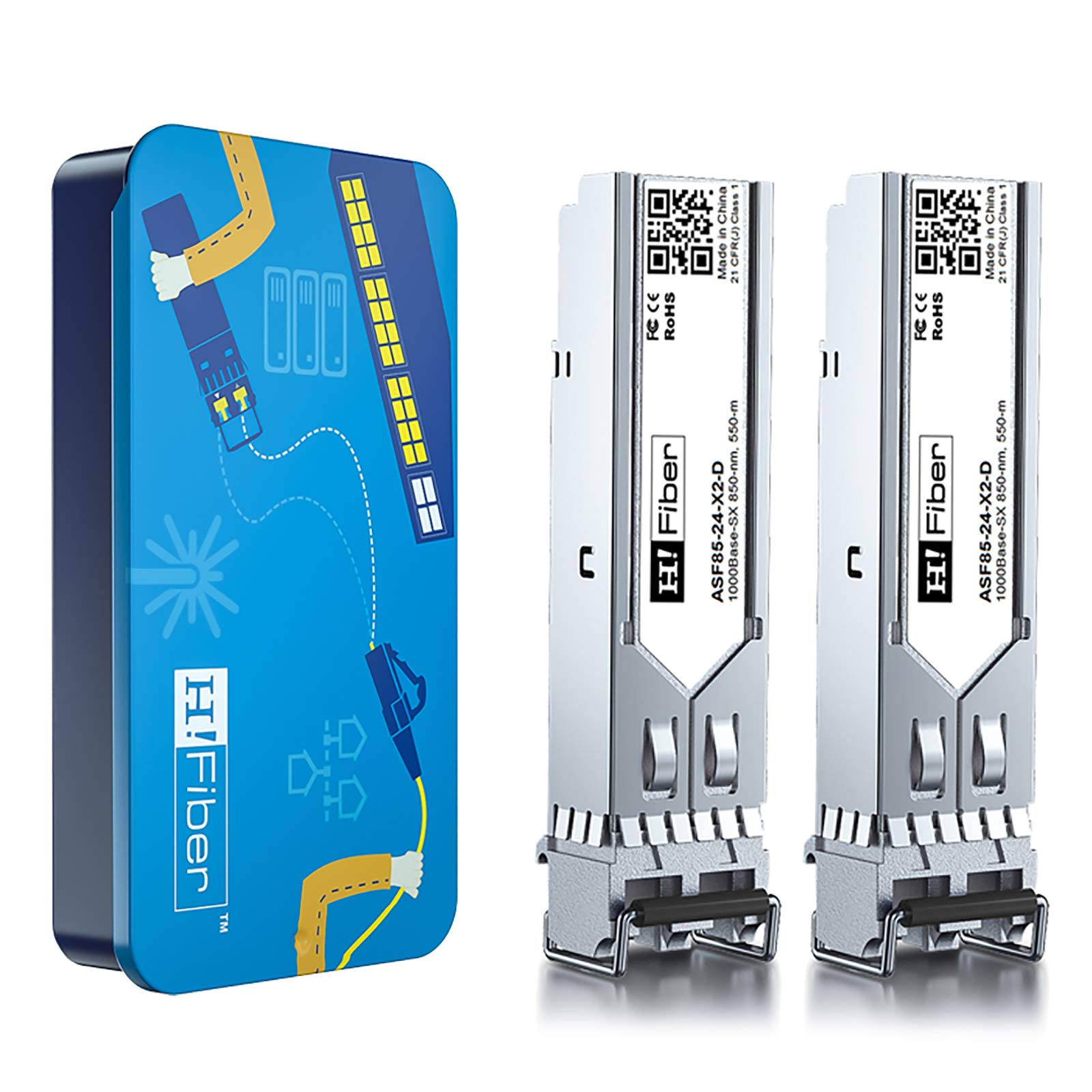 1.25G Multimode SFP LC Module, 1000Base-SX SFP Transceiver, MMF 850nm, 550m, DDM, for Ubiquiti UniFi UF-MM-1G, Mikrotik S-85DLC0