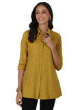 Libas Women'S Self Design Straight Tunic Shirt (58198_Mustard