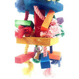 alfyng Bird Parrot Knots Block Tearing Chewing Toy, Multicolored Wooden Bird Parrot Toy Suitable for Macaws cokatoos, African Gr