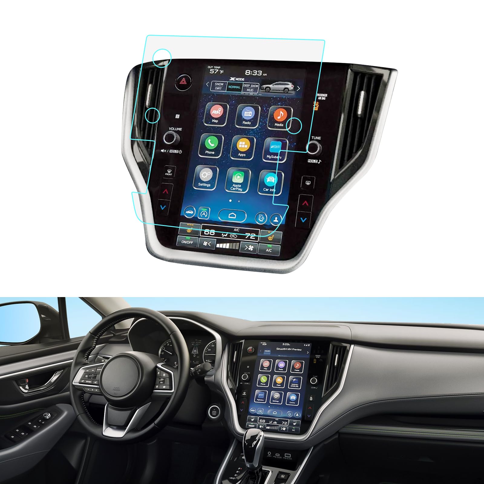 LUWU for 2024 2025 Subaru Outback Screen Protector 11.6Inch,2020-2025 Subaru Outback Accessories Outback Legacy Navigation Prote