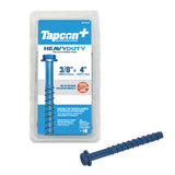 Tapcon+ 3/8 x 4 Inch Heavy-Duty Hex Head Concrete Anchors, 10 PCS, Corrosion Resistant Blue Climaseal Coating, Outdoor Rated Use