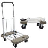 MountIt! Foldable Push Cart, Utility Dolly Platform Cart, Adjustable Length, Folding Hand Truck, Portable Dolly for Moving Boxe