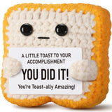 Ovrrcame Crochet Toast Congratulations Gifts for Women - You Did It Card for Friends, Students, Coworkers, Teachers - Motivation