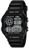V2A Resin Digital Men'S Watch - Black Dial, Black Strap