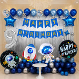 FI FLICK IN 52 Pcs Space Theme 9th Birthday Decoration Kit with Balloons & Foils