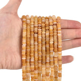 155pcs 6x2mm Natural Yellow Jade Disk Rondelle Spacer Semi Precious Gemstone Loose Stone Beads for Jewelry Making 15 Inch