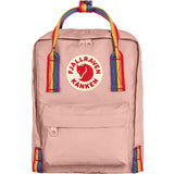 Fjllrven Kanken Rainbow Mini Backpack - Compact Everyday Carry, Durable Vinylon Fabric - Travel, Chalk Rose/Rainbow, One Size