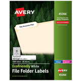 Avery 45366 EcoFriendly File Folder Labels, 2/3 x 37/16, White, 1500/Pack