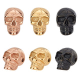 UNICRAFTALE 6pc 3 Color Skull Spacer Beads - Ion Plated 304 Stainless Steel - 1.6mm Hole - Stopper Beads - European Bracelets & 
