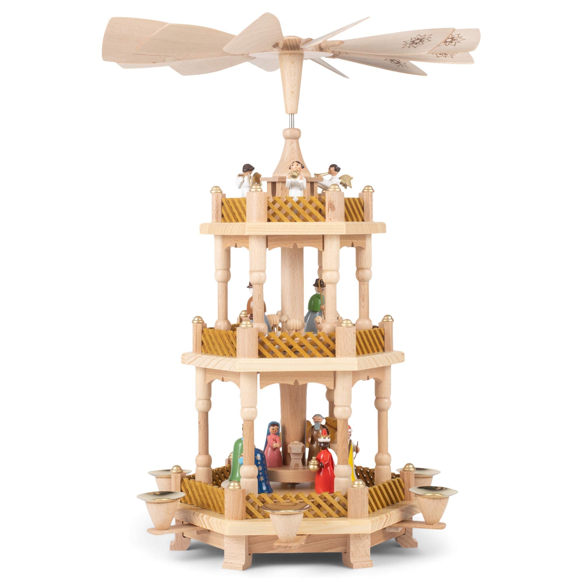 Alexander Taron 16720 Richard Glaesser Pyramid-3 Tiers-Nativity-17.25' H W X 12.5', Brown