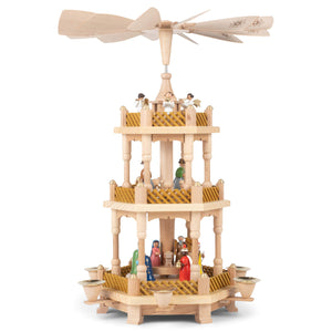Alexander Taron 16720 Richard Glaesser Pyramid-3 Tiers-Nativity-17.25' H W X 12.5', Brown