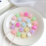 LiQunSweet 16MM 20 pcs Mixed Color Square Shaped Acrylic Beads Lovely Cube Loose Spacer Beads for Bracelet Earring Necklace DIY 