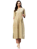 Anni Designer Women'S Cotton Blend Straight Printed Kurta With Pant (Padwil Green_M_ Green_Medium),Green,M