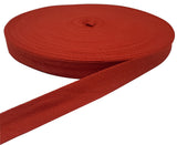 50 Yards Herringbone Tape Ribbon, Cotton Ribbon for Sewing (Red, 1in)