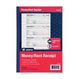 Adams Money and Rent Receipt Book, 3Part, Carbonless, White/Canary/Pink, 75/8 x 107/8, Bound Wraparound Cover, 100 Sets per