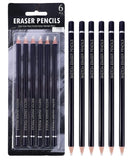 Art Ranger Eraser Pencil For Sketching Drawing Arts Graphics Designs Set Of 6, Grey