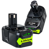 LUMMINA 2Pack 8.0Ah Battery Replacement for Ryobi 18V Lithium Battery Compatible with Ryobi 18 Volt ONE+ Plus P107 P108 P102 P10
