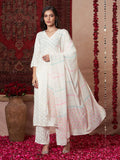 Anni Designer Women'S Rayon Viscose Printed Straight Kurta With Pant & Dupatta (Mirai White-Vks03_3Xl_White_Xxx-Large),White,3XL,,,