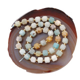 Malahill Wholesale Natural Faceted Stone Beads for Jewelry Making Sold per Bag 5 Strands Inside Cube Mix-Color Amazonite 6mm