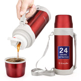 HoneyBee Coffee Thermo Keeps Liquid Hot or Cold for Up to 24 Hours Thermo 41 Ounce Thermos for Hot Drinks 18/8 Stainless Steel B
