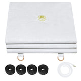 3 x 3ft Ceiling Leak Diverter with Hose and Grommets Heavy Duty Roof Leak Diverter White Leak Diverter Tarp with Hose Water Dive