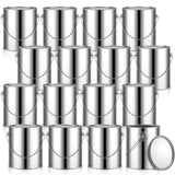 Uiifan 16 Pcs 1 Gallon Empty Metal Paint Cans with Lids, Heavy Duty Buckets with Handles for Painting, Varnish, DIY Crafts & Sto