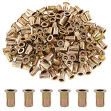 Glarks 100Pcs 5/32-32UNC Zinc Plated Carbon Steel Rivet Nut Flat Head Rivnut Threaded Insert Nuts Set (5/32-32UNC)