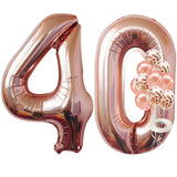 KatchOn, Giant Rose Gold 40 Balloon Numbers - 40 Inch | Rose Gold 40th Birthday Balloons for Women | 40th Birthday Decorations f