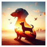 SJUTOUCI Dachshund Diamond Painting Kits for Adults, Diamond Art Kits for Beginners, DIY 5D Full Drill Gem Craft Art for Home Wa